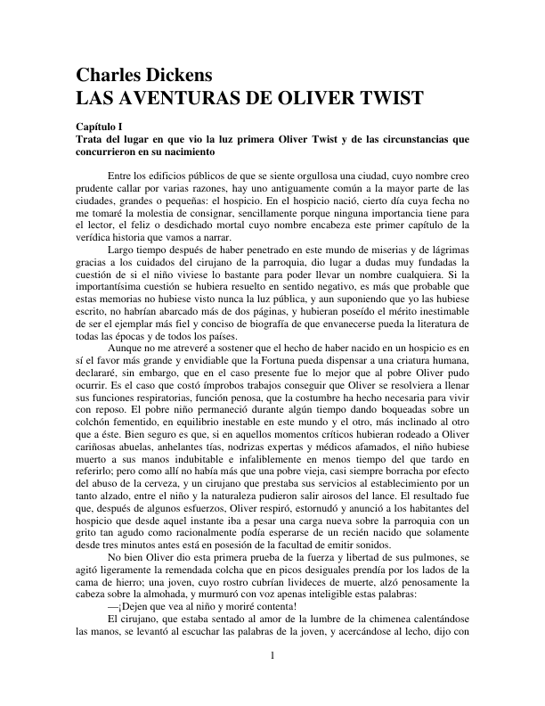 Charles Dickens Aventuras de Oliver Twist Espa%C3%B1ol | StudenteHub